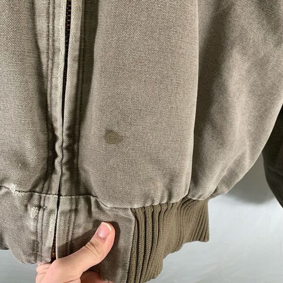 Carhartt Jacket Men's XXL Tall Grey Full Zip Fleece Lined Drawstring Pockets - Picture 3 of 16